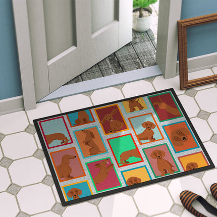 Lots of Red Dachshund Doormat