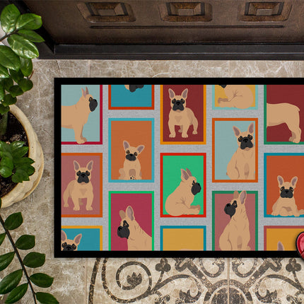 Lots of Fawn French Bulldog Doormat