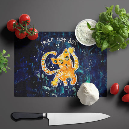 Space Cat Det Cat Glass Cutting Board