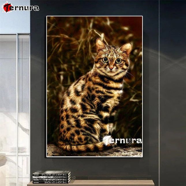 Felis Nigripes Diamond Painting Cheetah Cat Bengal Cat Ossi Cat Diy Animal Embroidery Home Decor Dimond Mosaic Gift Cross Stitch