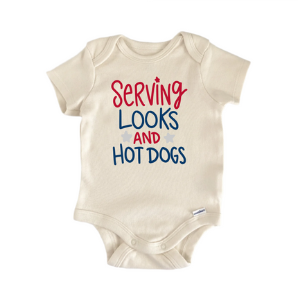 Hot Dog July 4th Patriotic -  Baby Boy Girl Clothes  Bodysuit Funny Cute