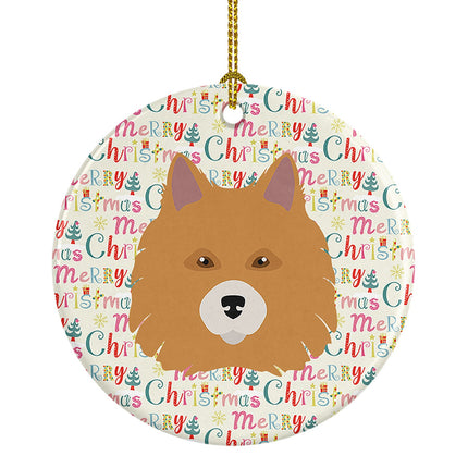 Elo Dog Merry Christmas Ceramic Ornament