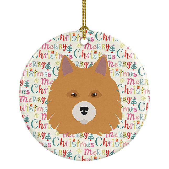 Elo Dog Merry Christmas Ceramic Ornament