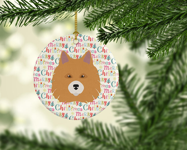 Elo Dog Merry Christmas Ceramic Ornament