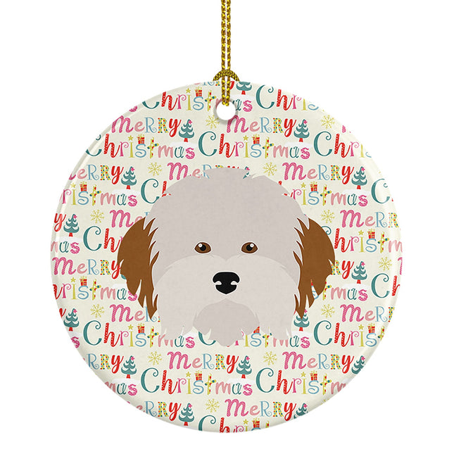 Havanese Dog Merry Christmas Ceramic Ornament