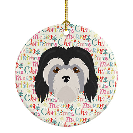 Lowchen Little Lion Dog Merry Christmas Ceramic Ornament
