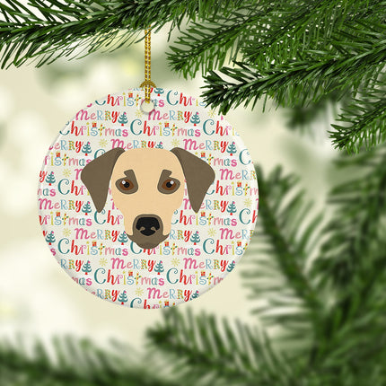 Sato Dog Merry Christmas Ceramic Ornament