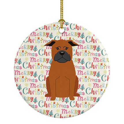 Merry Christmas Chinese Chongqing Dog Ceramic Ornament