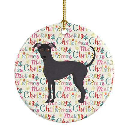 Argentine Pila Dog Merry Christmas Ceramic Ornament