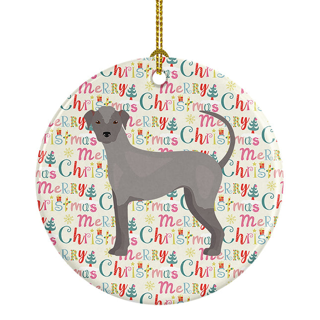 Ecuadorian Hairless Dog Merry Christmas Ceramic Ornament