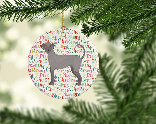 Ecuadorian Hairless Dog Merry Christmas Ceramic Ornament