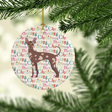 Mexican Hairless Dog #2 Merry Christmas Ceramic Ornament