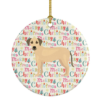 Sato Dog Merry Christmas Ceramic Ornament