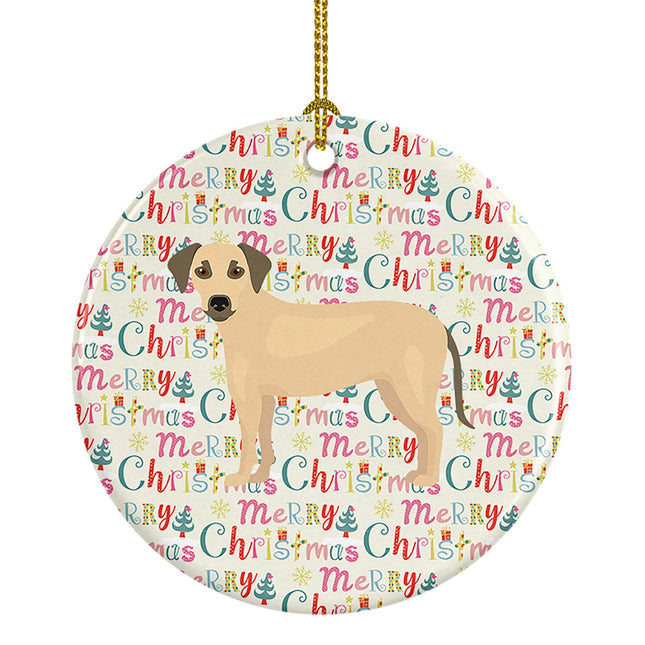 Sato Dog Merry Christmas Ceramic Ornament