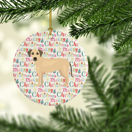 Sato Dog Merry Christmas Ceramic Ornament