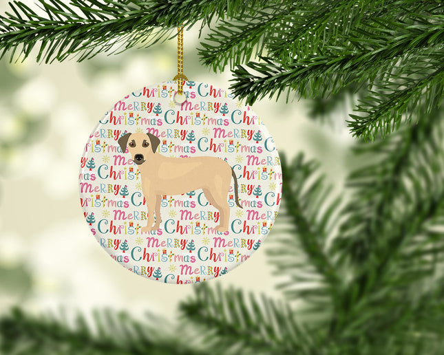 Sato Dog Merry Christmas Ceramic Ornament