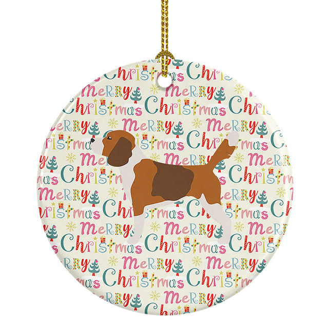 Beagle Merry Christmas Ceramic Ornament
