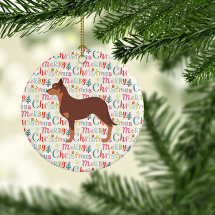 Australian Kelpie Dog Merry Christmas Ceramic Ornament