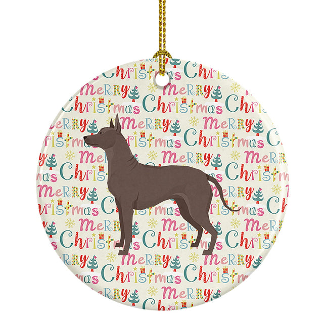 Mexican Hairless Dog Xolo Merry Christmas Ceramic Ornament