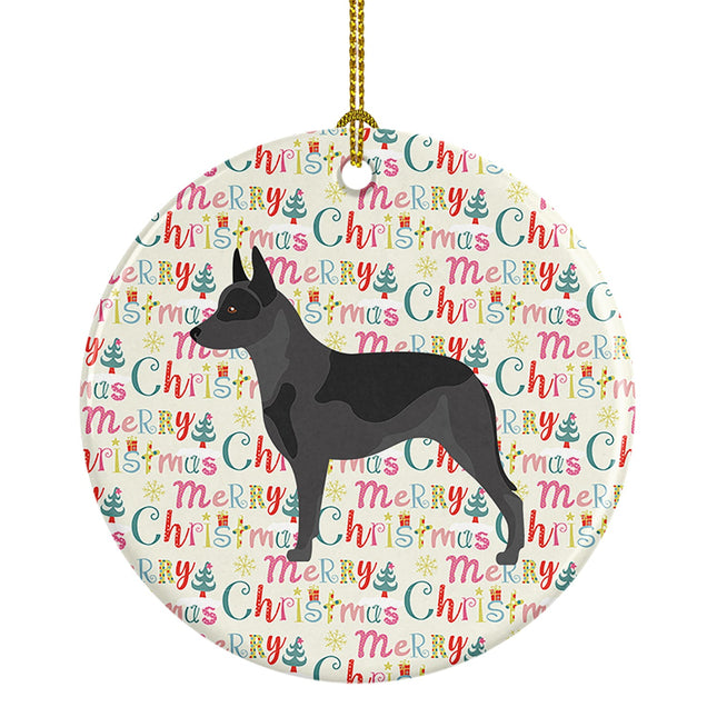 Australian Cattle Dog Merry Christmas Ceramic Ornament