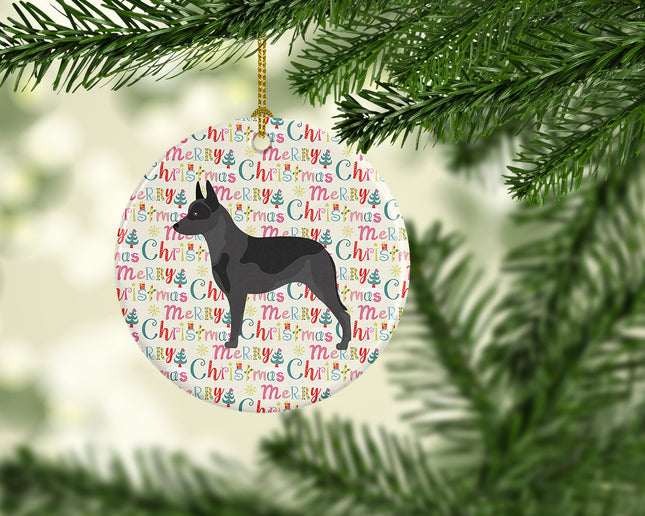 Australian Cattle Dog Merry Christmas Ceramic Ornament