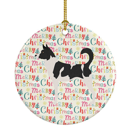 Canaan Dog Merry Christmas Ceramic Ornament