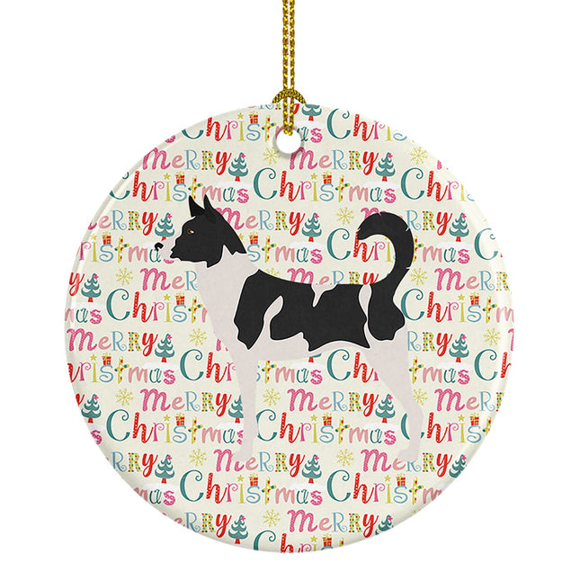 Canaan Dog Merry Christmas Ceramic Ornament