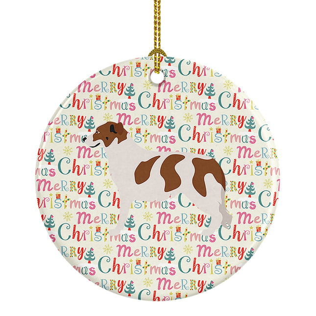 Aidi Atlas Mountain Dog Merry Christmas Ceramic Ornament