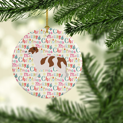 Aidi Atlas Mountain Dog Merry Christmas Ceramic Ornament