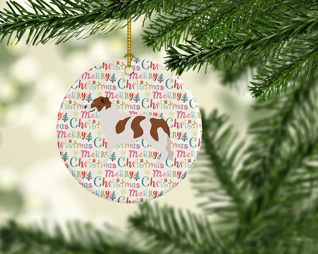 Aidi Atlas Mountain Dog Merry Christmas Ceramic Ornament