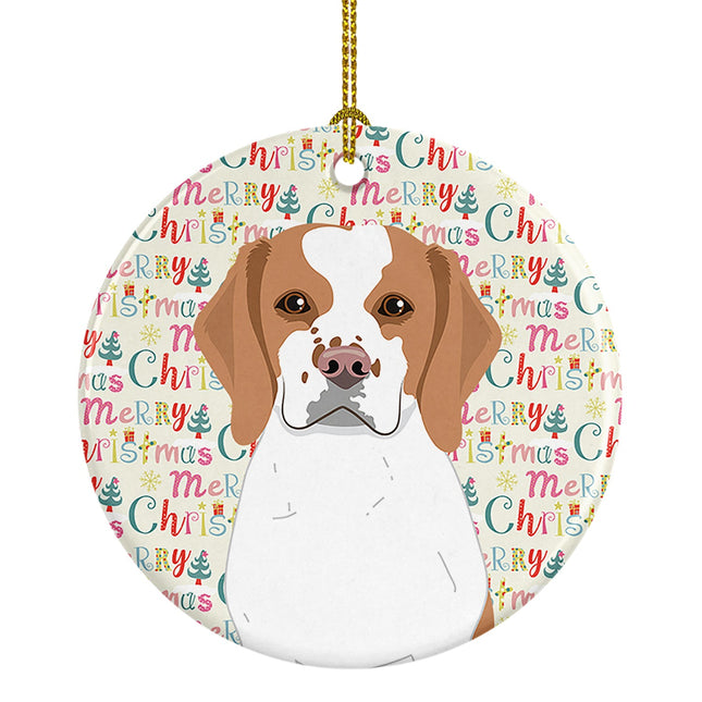 Beagle Red and White Red Ticked #1 Christmas Ceramic Ornament