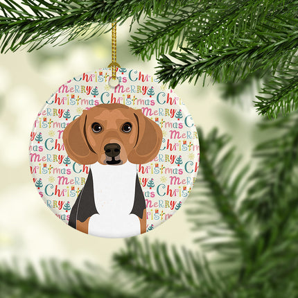 Beagle Tricolor #1 Christmas Ceramic Ornament