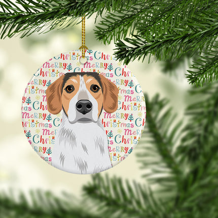 Beagle Tricolor #2 Christmas Ceramic Ornament