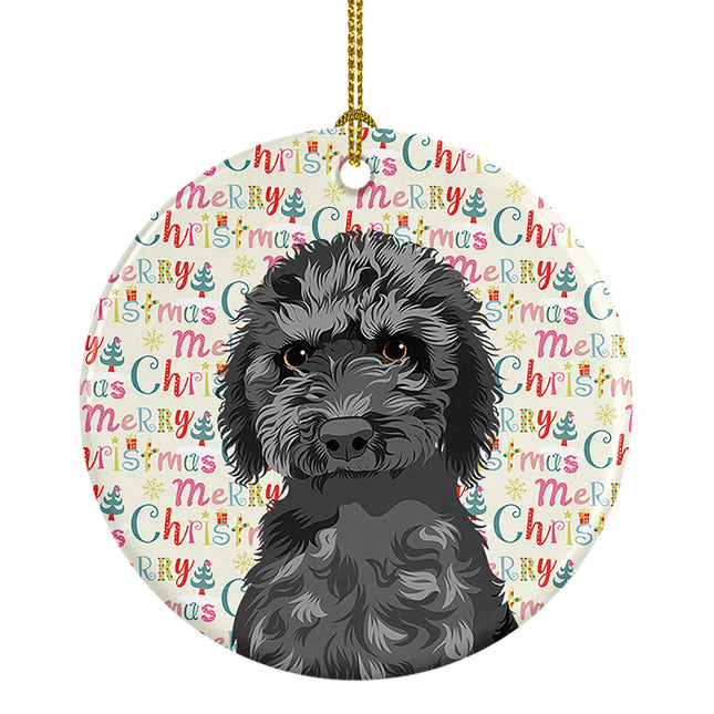 Doodle Black #2 Christmas Ceramic Ornament