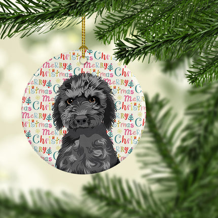 Doodle Black #2 Christmas Ceramic Ornament