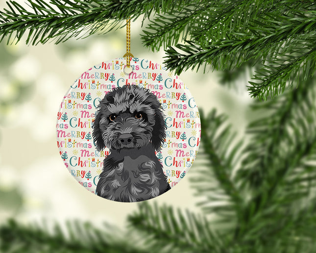 Doodle Black #2 Christmas Ceramic Ornament