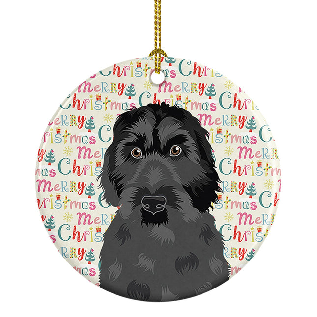 Doodle Black #3 Christmas Ceramic Ornament