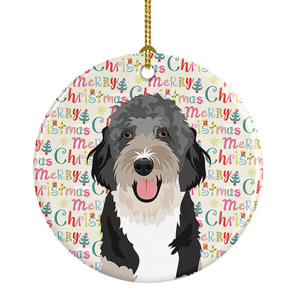 Doodle Black Tricolor #1 Christmas  Ceramic Ornament