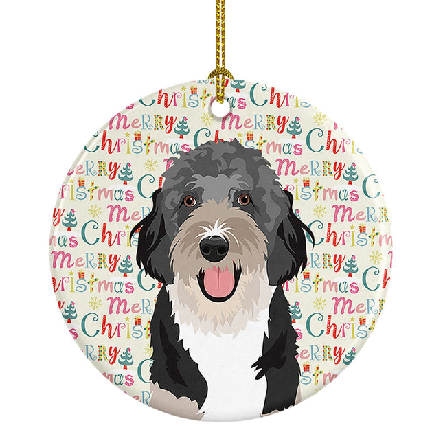 Doodle Black Tricolor #1 Christmas  Ceramic Ornament