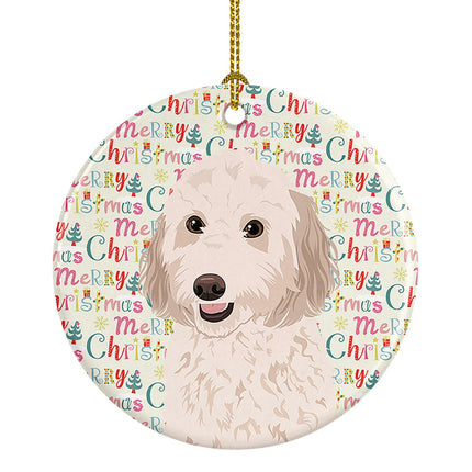 Doodle Cream #1 Christmas Ceramic Ornament