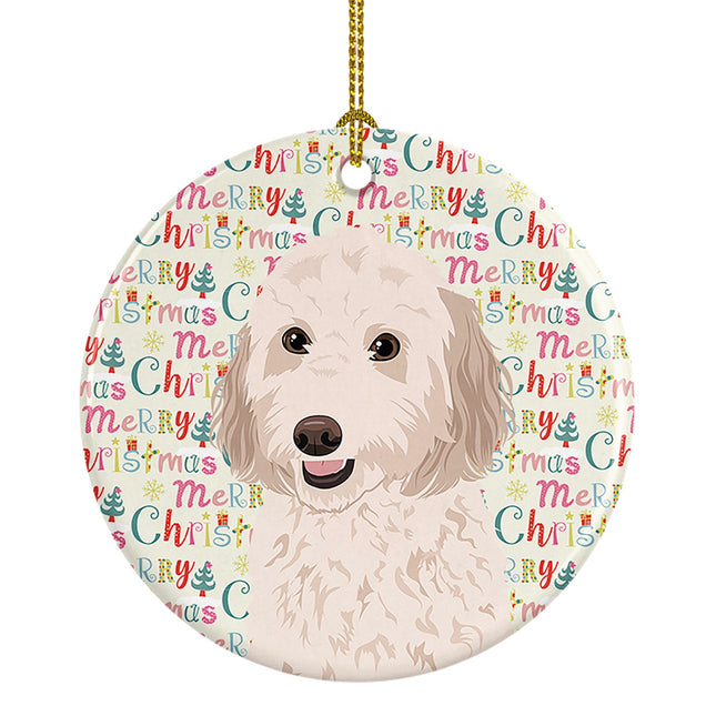 Doodle Cream #1 Christmas Ceramic Ornament