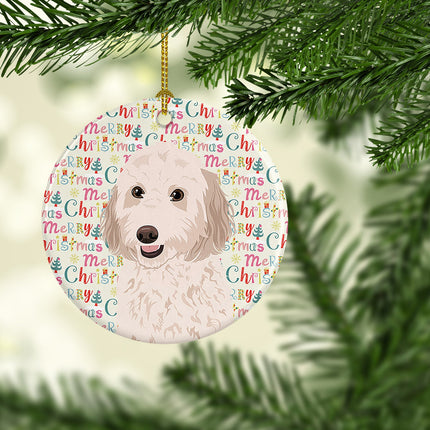 Doodle Cream #1 Christmas Ceramic Ornament