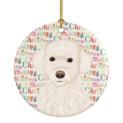 Doodle Cream #2 Christmas Ceramic Ornament