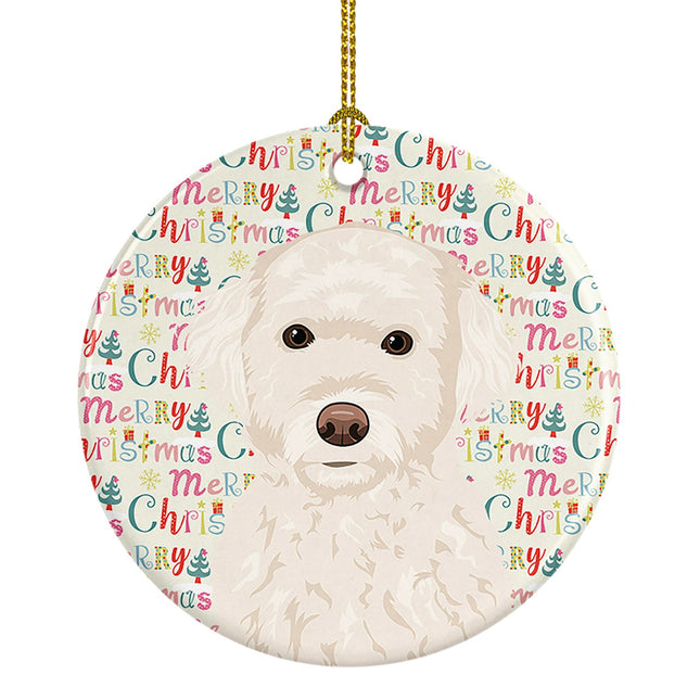 Doodle Cream #2 Christmas Ceramic Ornament