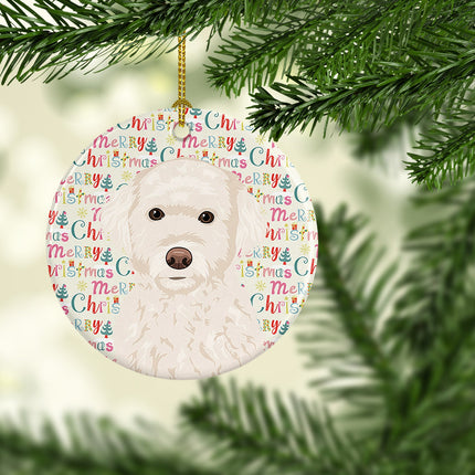 Doodle Cream #2 Christmas Ceramic Ornament