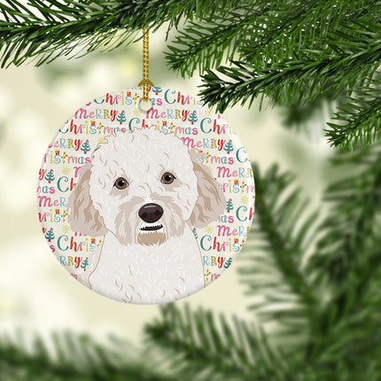 Doodle Cream #4 Christmas Ceramic Ornament