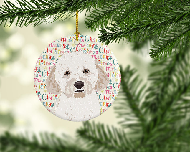 Doodle Cream #4 Christmas Ceramic Ornament