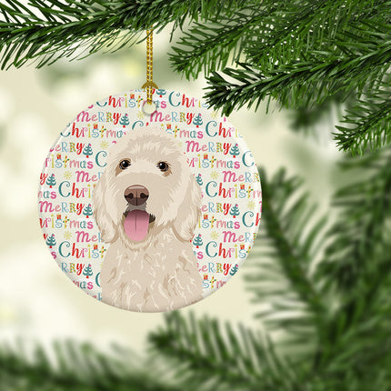 Doodle Cream #5 Christmas Ceramic Ornament