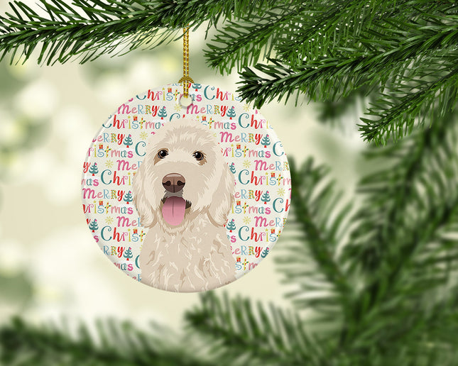 Doodle Cream #5 Christmas Ceramic Ornament