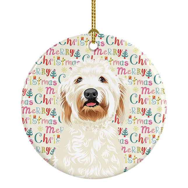 Doodle Cream #6 Christmas Ceramic Ornament